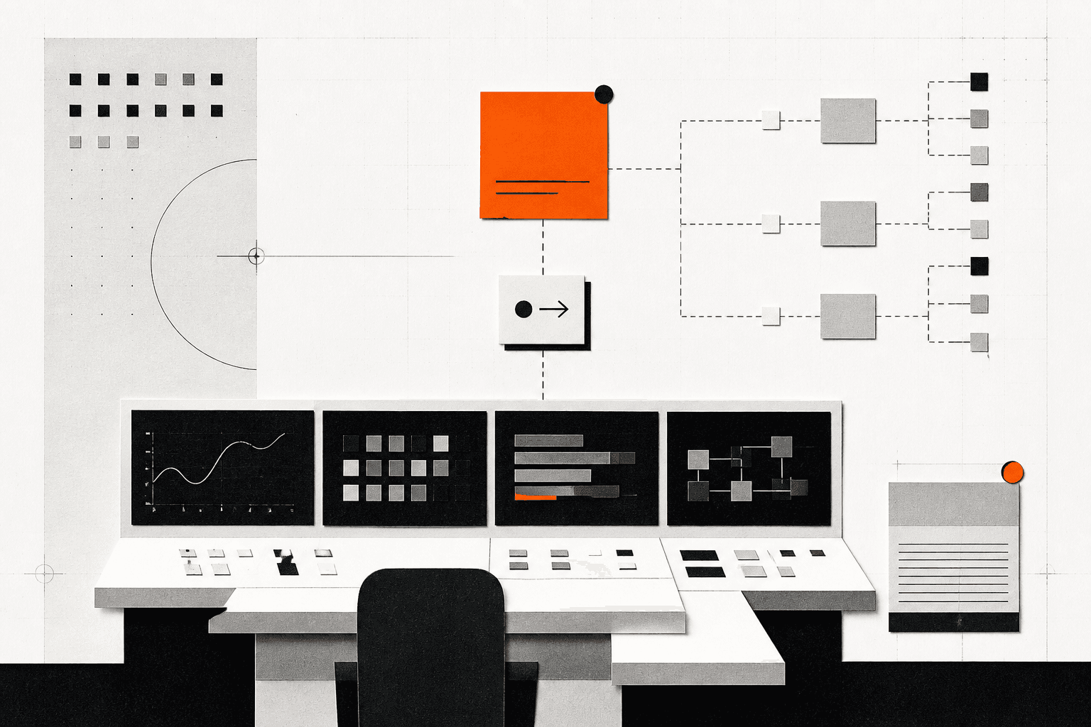 Quiet monitoring console routing one measured orange alert to the correct owner